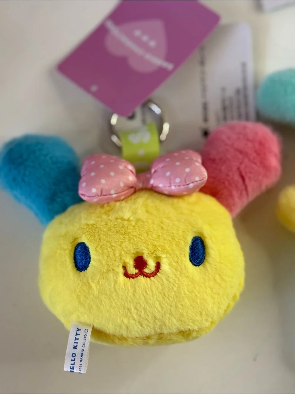 Sanrio Plush Bunny Card Holder Keychain Duo - Yellow, Pink & Aqua